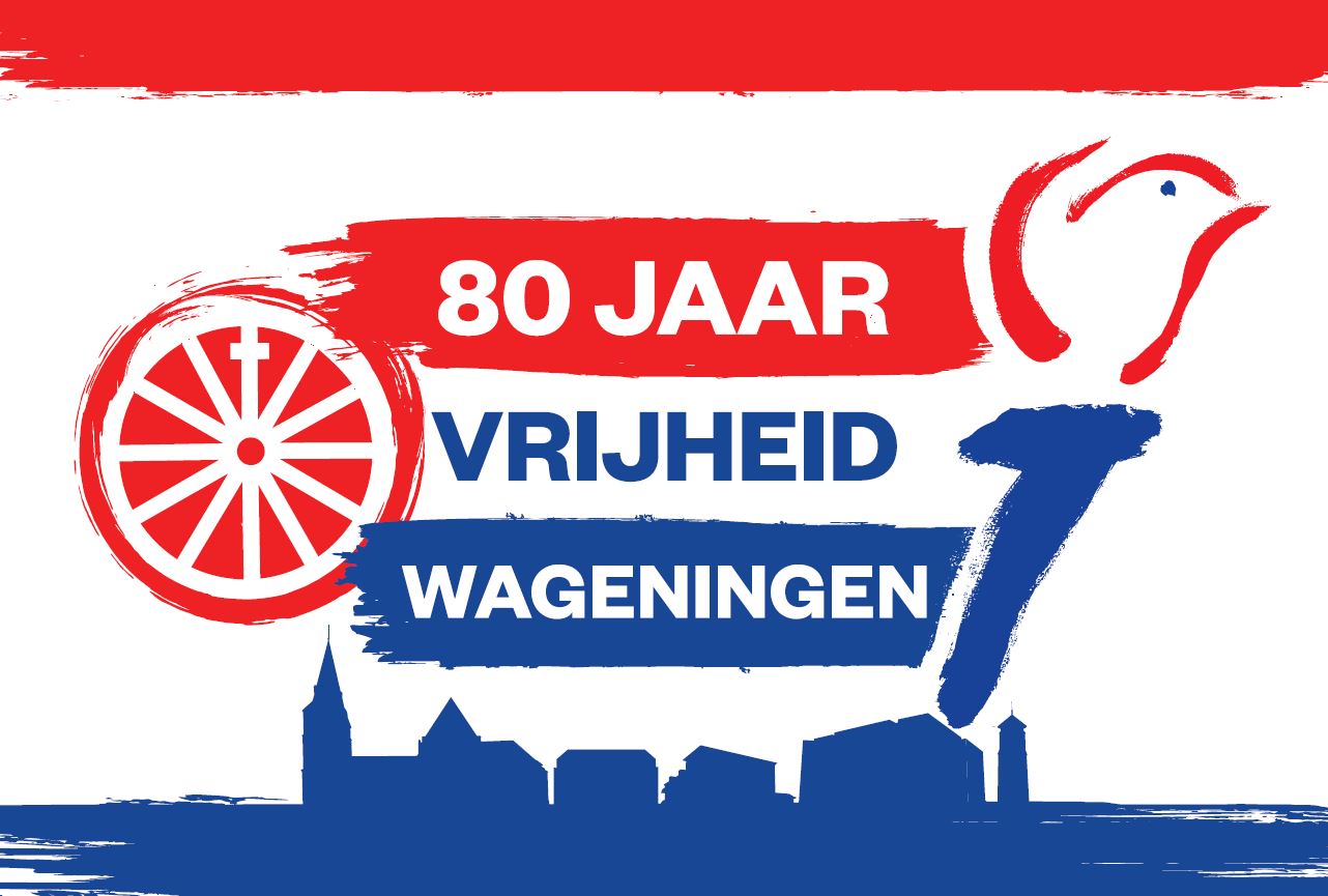 Bevrijdingsvlag 80 jaar vrijheid Wageningen